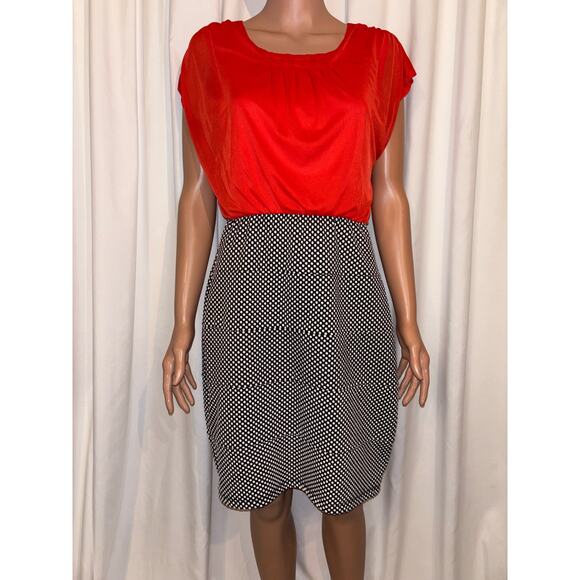 Enfocus Studio Red Pleated Dress Size 14 - Picture 1 of 4